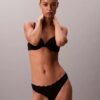 Microfiber Thong with Lace Trim Microfiber Thong with Lace Trim