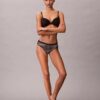 Microfiber Thong with Lace Trim Microfiber Thong with Lace Trim