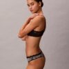 Microfiber Thong with Lace Trim Microfiber Thong with Lace Trim