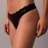 Microfiber Thong with Lace Trim Microfiber Thong with Lace Trim
