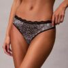 Microfiber Thong with Lace Trim Microfiber Thong with Lace Trim