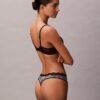 Microfiber Thong with Lace Trim Microfiber Thong with Lace Trim