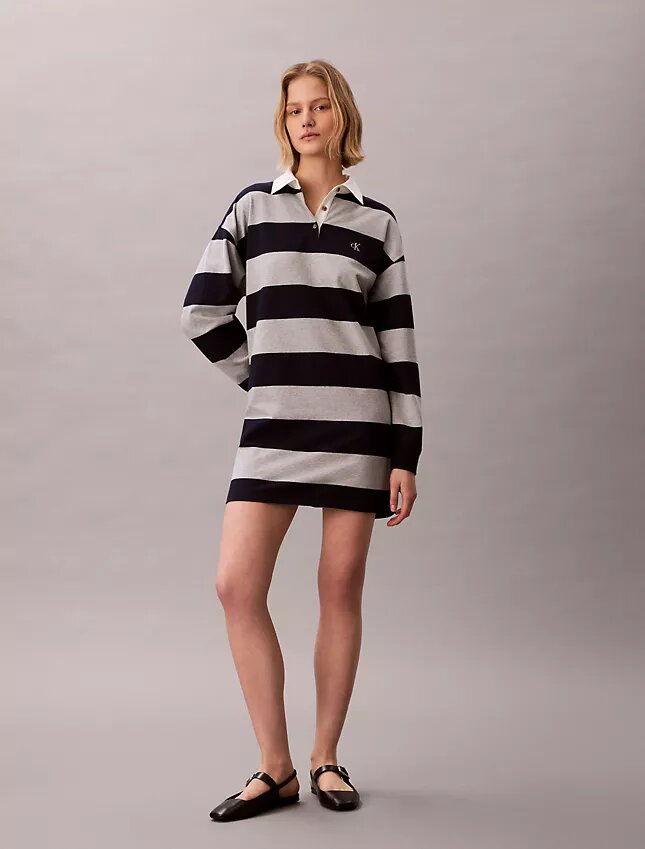 Mini abito polo a righe varsity Mini abito polo a righe varsity