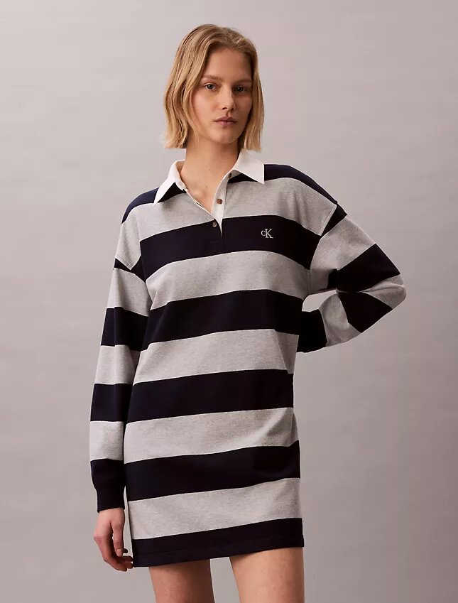 Mini abito polo a righe varsity Mini abito polo a righe varsity