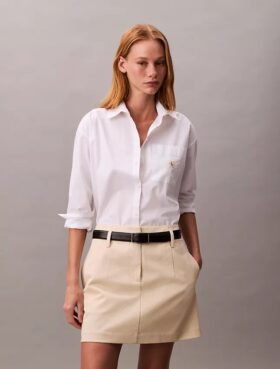 Mini gonna in cotone chino
