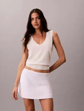 Mini gonna-pantaloncino in misto lino