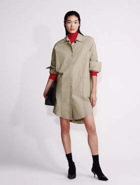 Miniabito a camicia in popeline