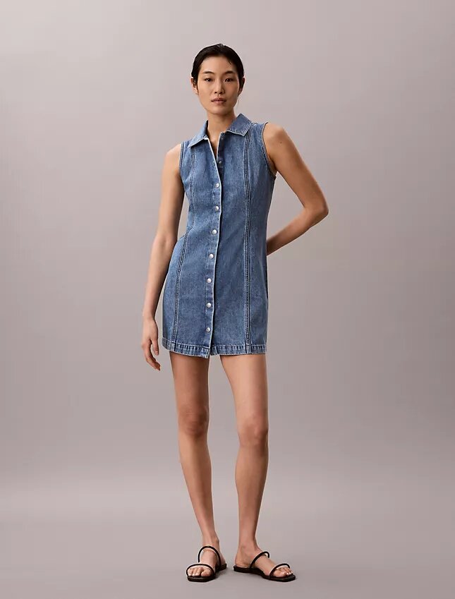 Miniabito con cuciture in Denim Miniabito con cuciture in Denim