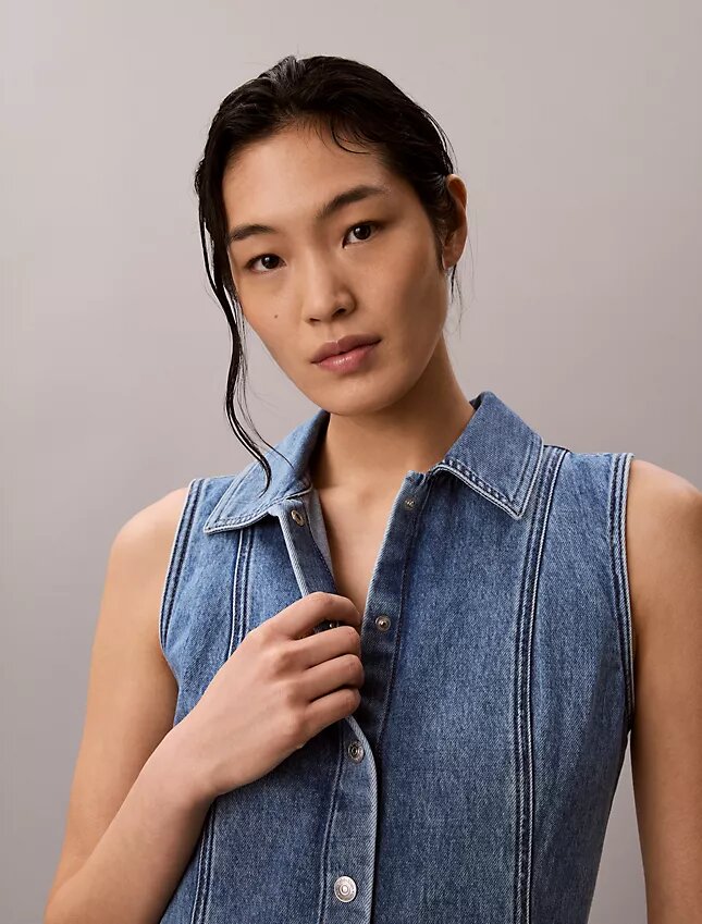 Miniabito con cuciture in Denim Miniabito con cuciture in Denim