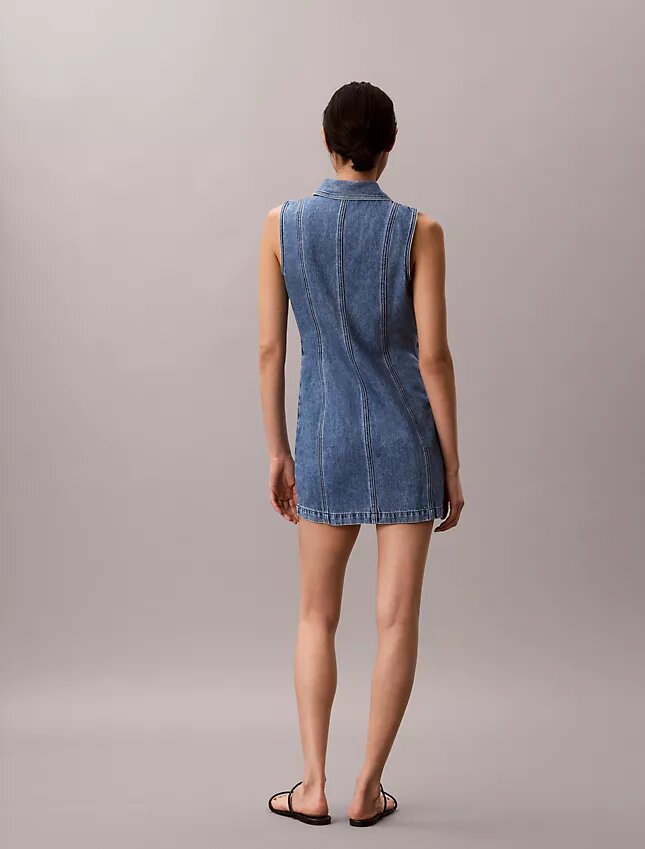 Miniabito con cuciture in Denim Miniabito con cuciture in Denim