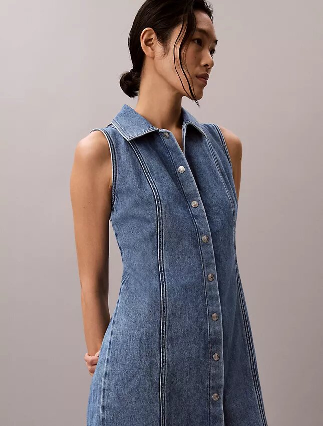 Miniabito con cuciture in Denim Miniabito con cuciture in Denim