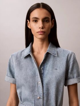 Miniabito in denim con cintura