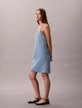 Miniabito in denim con spalline