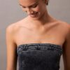 Miniabito in denim senza spalline