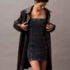 Miniabito in denim senza spalline