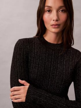 Miniabito in maglia mista lana merino e lurex