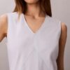 Miniabito in misto cotone con scollo a V