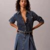 Minigonna in Denim a pieghe Minigonna in Denim a pieghe