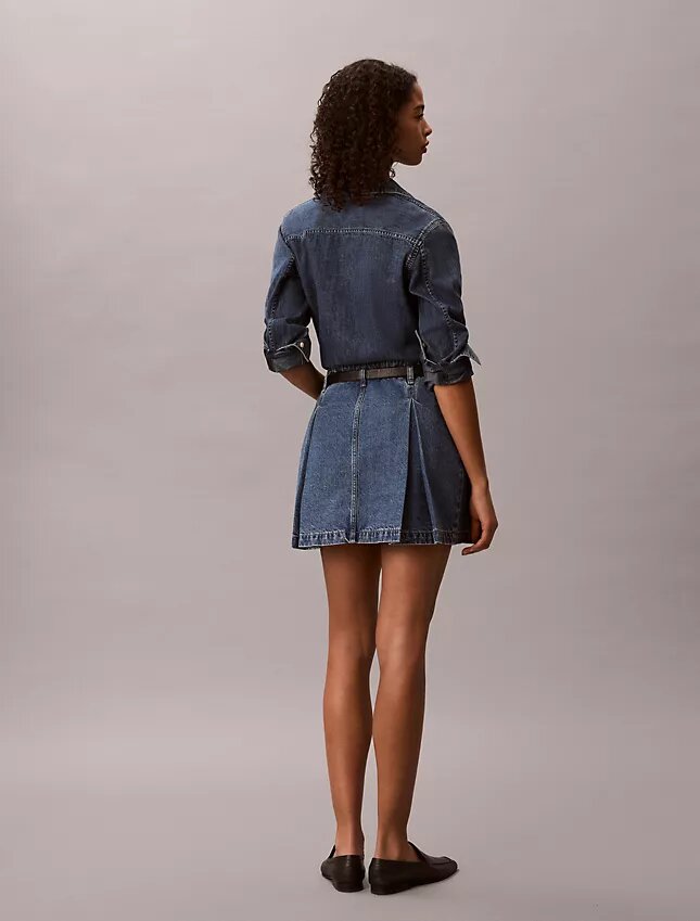 Minigonna in Denim a pieghe Minigonna in Denim a pieghe