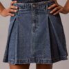 Minigonna in Denim a pieghe Minigonna in Denim a pieghe