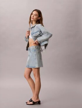 Minigonna in Denim con logo