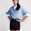 Minigonna in Denim con vita asimmetrica Minigonna in Denim con vita asimmetrica