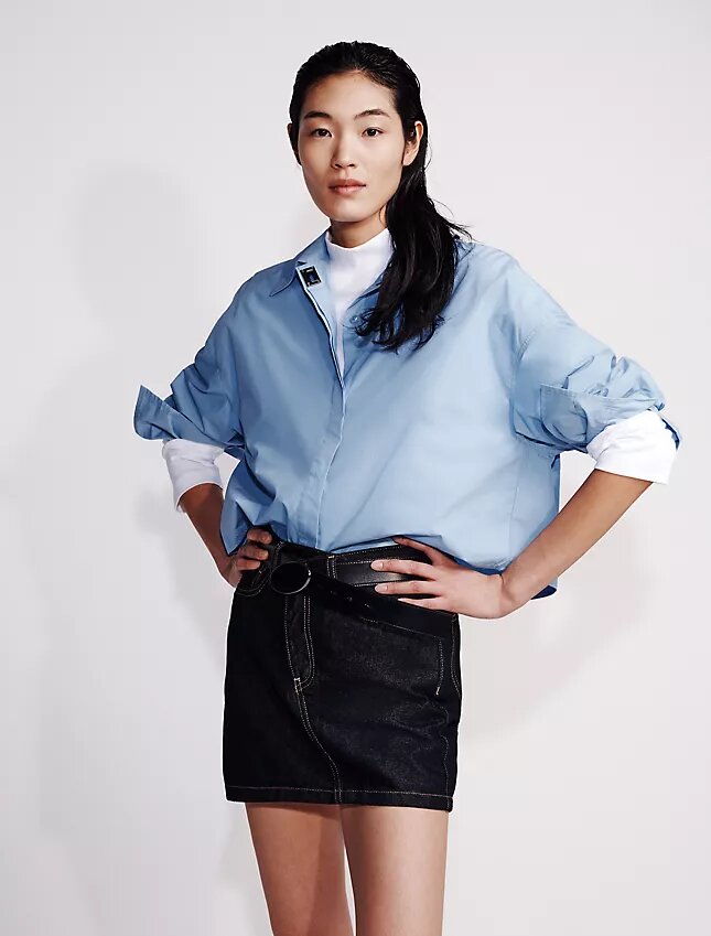 Minigonna in Denim con vita asimmetrica Minigonna in Denim con vita asimmetrica