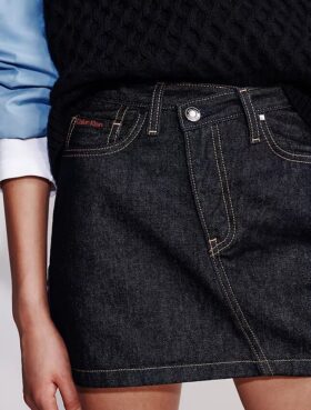 Minigonna in Denim con vita asimmetrica