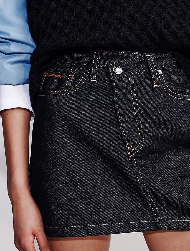 Minigonna in Denim con vita asimmetrica Minigonna in Denim con vita asimmetrica