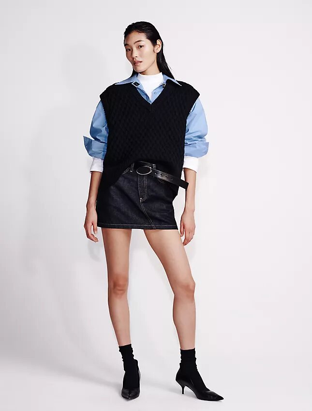 Minigonna in Denim con vita asimmetrica Minigonna in Denim con vita asimmetrica