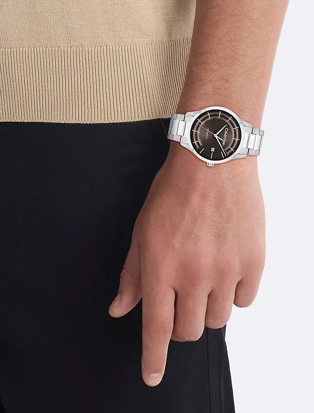 Orologio con bracciale automatico a maglie a H Orologio con bracciale automatico a maglie a H