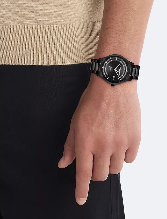 Orologio con bracciale automatico a maglie a H Orologio con bracciale automatico a maglie a H