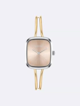 Orologio con bracciale rigido e quadrante spazzolato