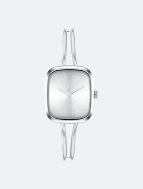 Orologio con bracciale rigido e quadrante spazzolato