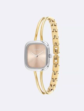 Orologio con bracciale rigido e quadrante spazzolato