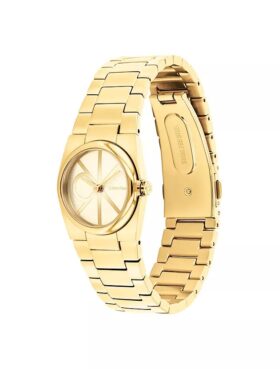 Orologio con quadrante con emblema e bracciale a maglie