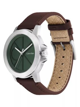 Orologio con quadrante Emblem e cinturino in pelle