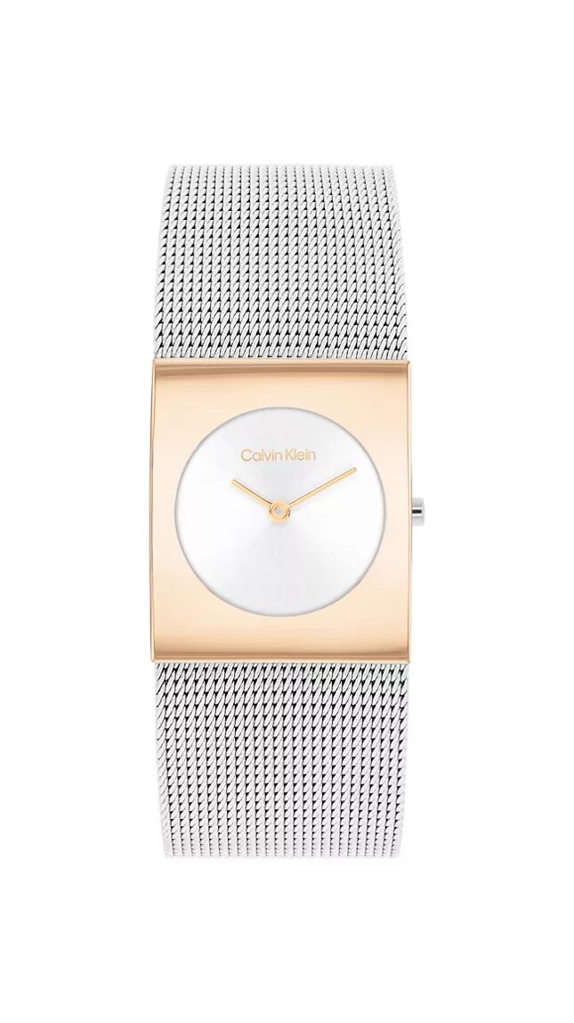 Orologio con quadrante geometrico e bracciale a maglia Orologio con quadrante geometrico e bracciale a maglia