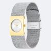 Orologio con quadrante geometrico e bracciale a maglia Orologio con quadrante geometrico e bracciale a maglia