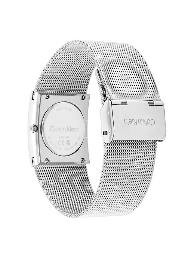 Orologio con quadrante geometrico e bracciale a maglia Orologio con quadrante geometrico e bracciale a maglia