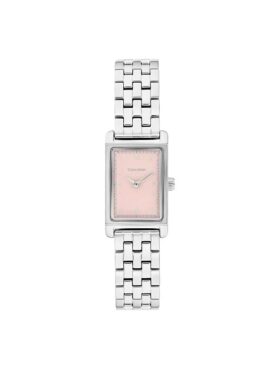 Orologio con quadrante rettangolare e bracciale a maglie