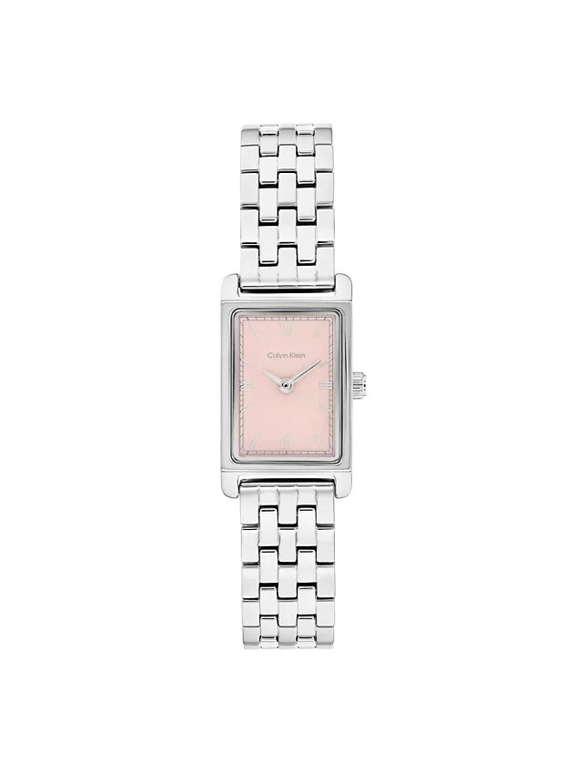 Orologio con quadrante rettangolare e bracciale a maglie Orologio con quadrante rettangolare e bracciale a maglie
