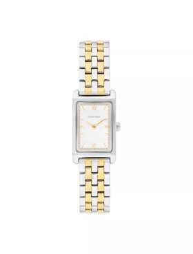 Orologio con quadrante rettangolare e bracciale a maglie