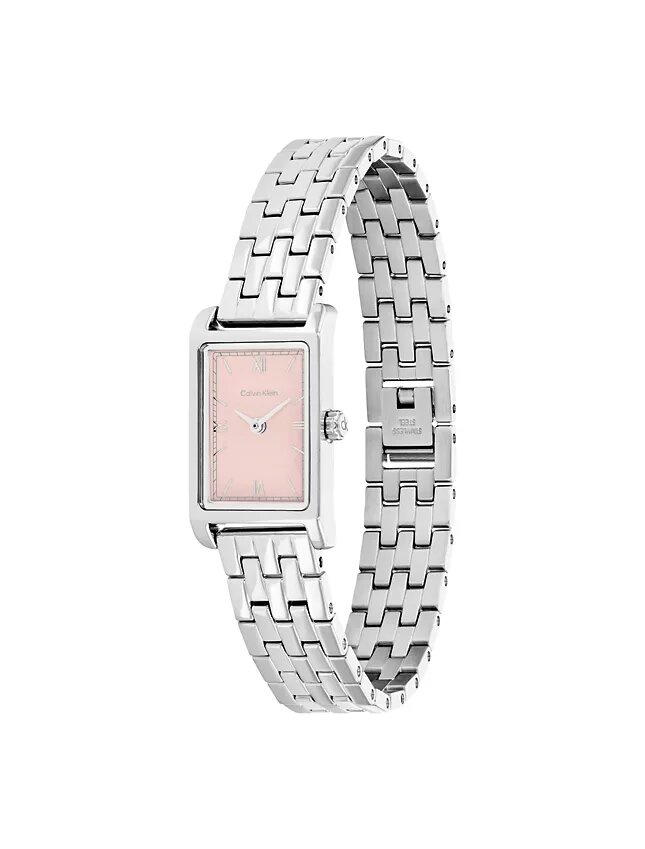 Orologio con quadrante rettangolare e bracciale a maglie Orologio con quadrante rettangolare e bracciale a maglie