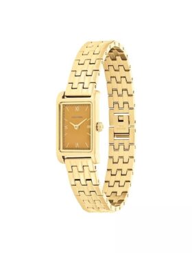 Orologio con quadrante rettangolare e bracciale a maglie