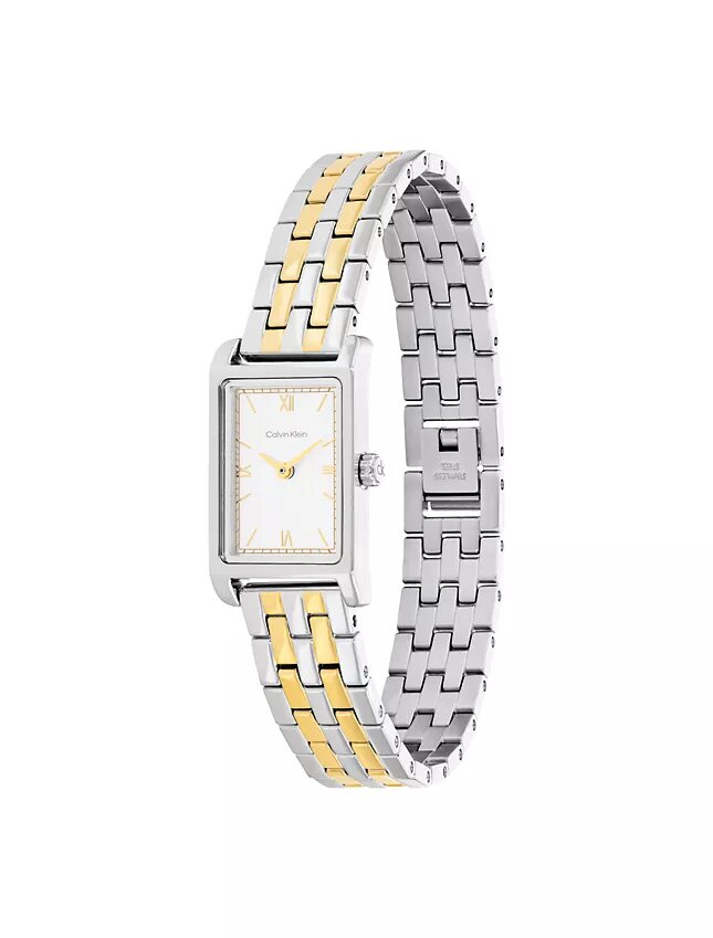 Orologio con quadrante rettangolare e bracciale a maglie Orologio con quadrante rettangolare e bracciale a maglie