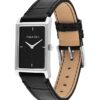 Orologio con quadrante rettangolare e cinturino in pelle