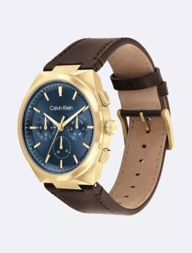 Orologio multifunzione con cinturino in pelle