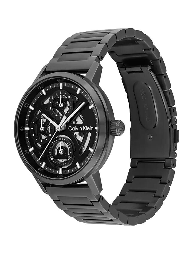 Orologio multifunzione con quadrante a vista e bracciale a maglie Orologio multifunzione con quadrante a vista e bracciale a maglie