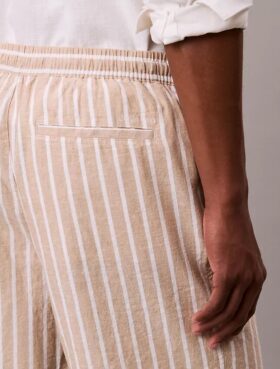 Pantaloncini a righe in misto lino